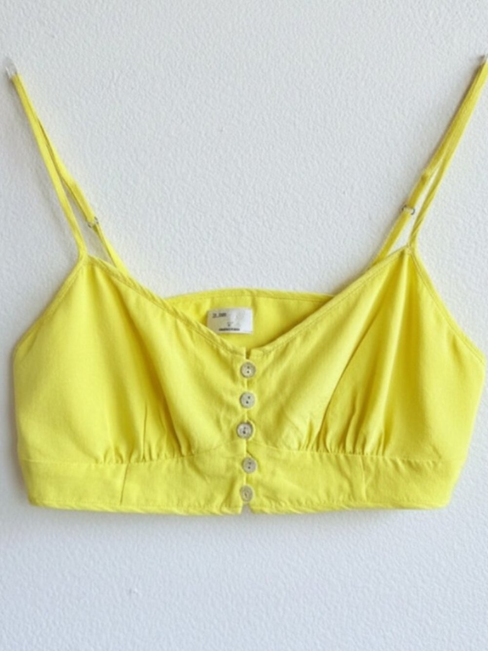 Wilfred Le Fou 100% Silk Bra Top Yellow Cropped 2